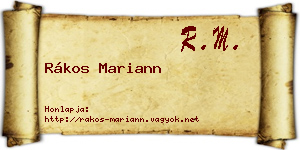 Rákos Mariann névjegykártya